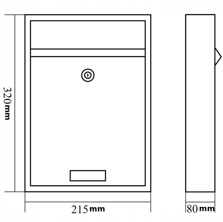 Letterbox black with house number and A4 address – personal postal Color black