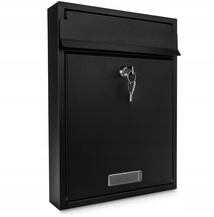Letterbox black with house number and A4 address – personal postal Product height 32 cm