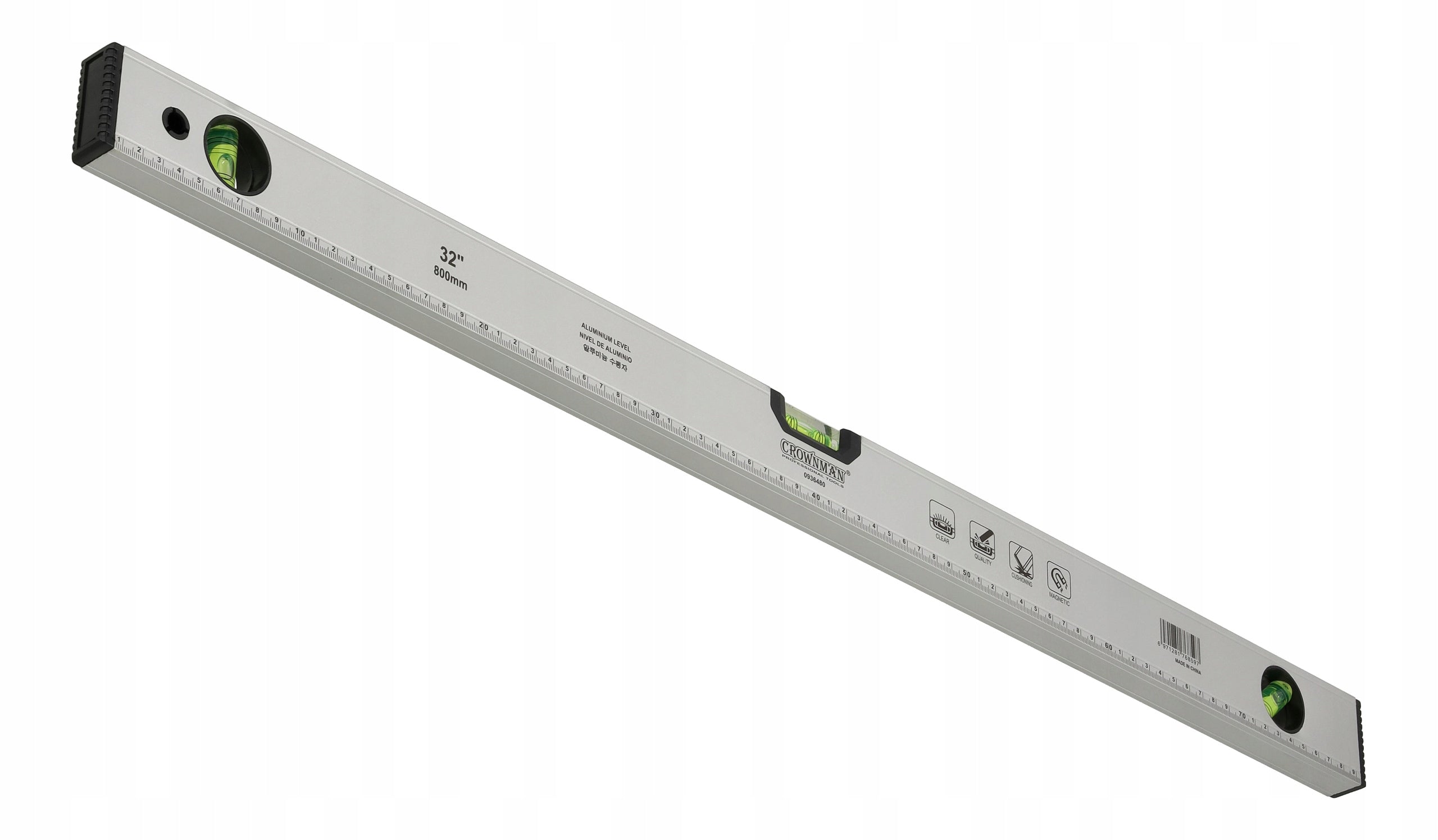 Level 80cm Aluminum Level With Magnet Dimension 3 Libels 800mm Brand CROWNMAN
