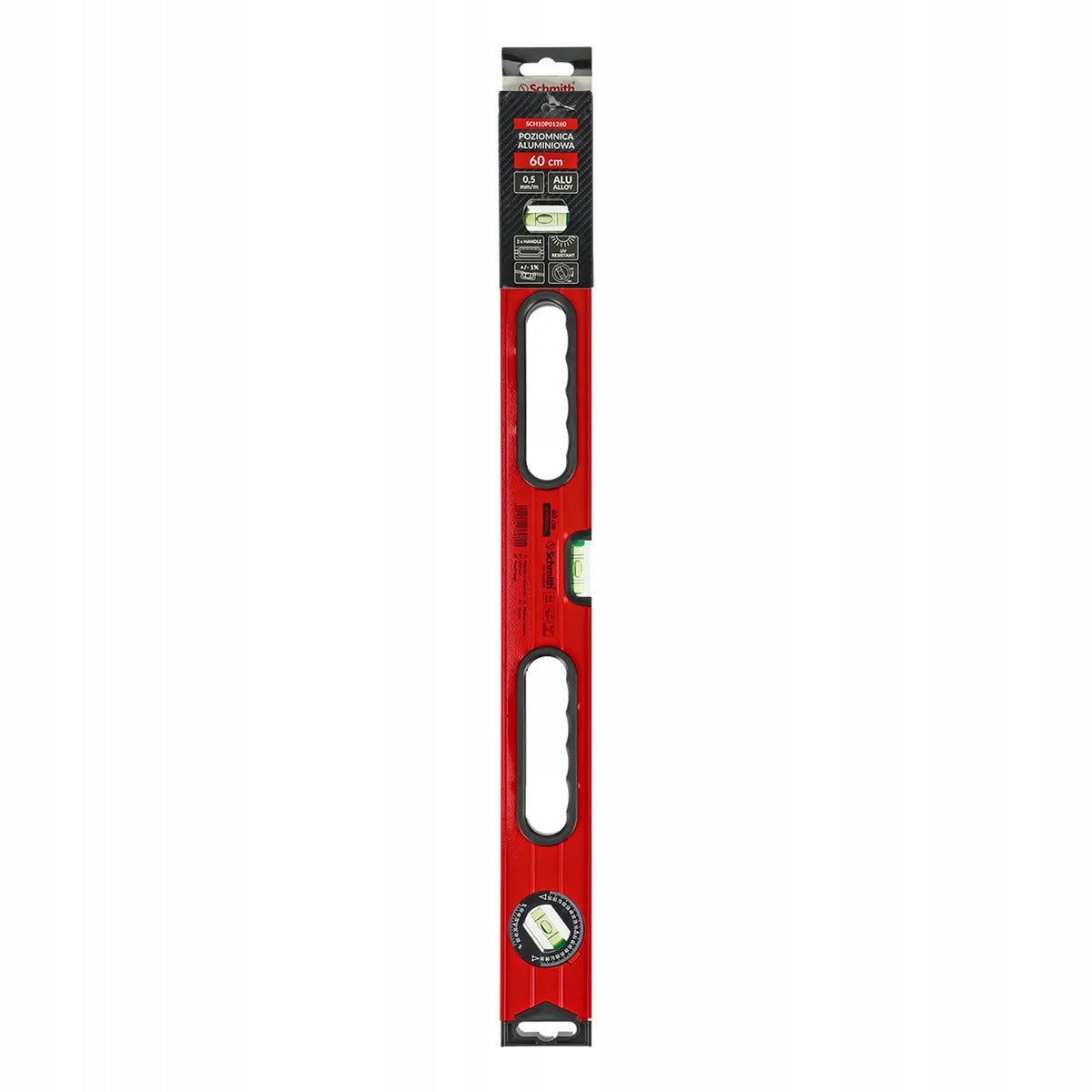 Level aluminium level with angle adjustment 60 cm Schmith Packaging status original