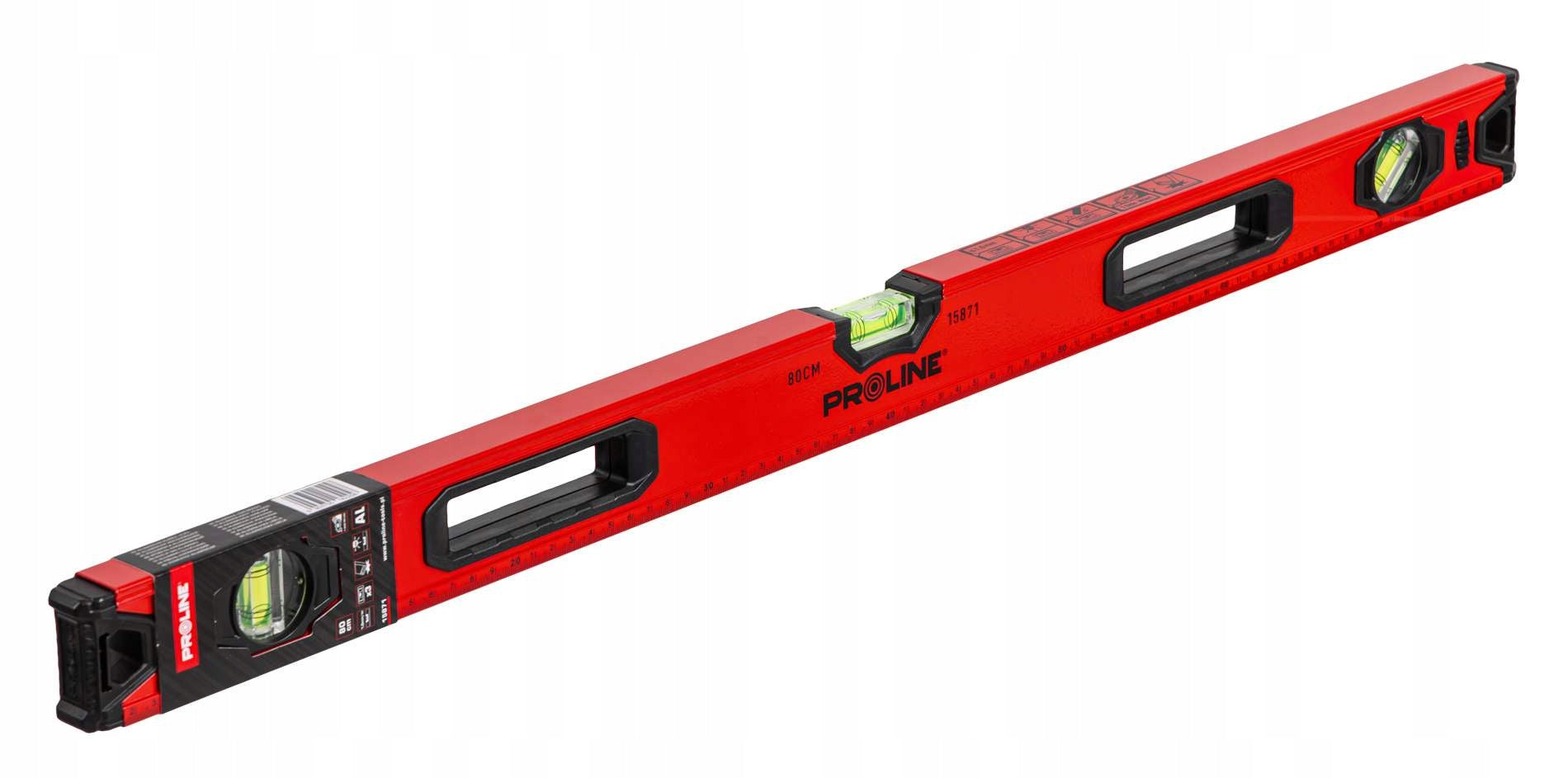Level with aluminium handles 80cm 0,8m 3 libels 1mm/1m STAND Proline