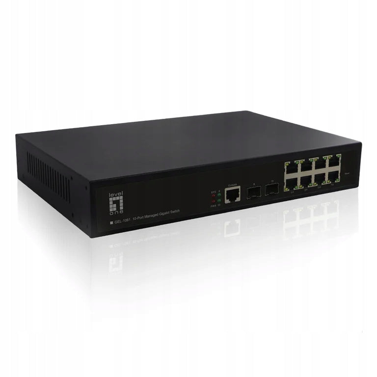 LevelOne GEL-1061 Network Switch Managed L2 Gigabit Ethernet ... Number of ports 10