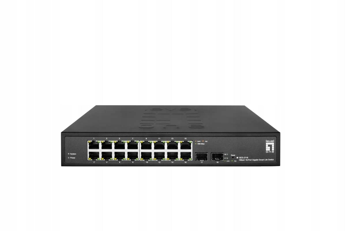 LevelOne GES-2118 Gigabit 18-Port Switch, 16x RJ45, 2x Sfp
