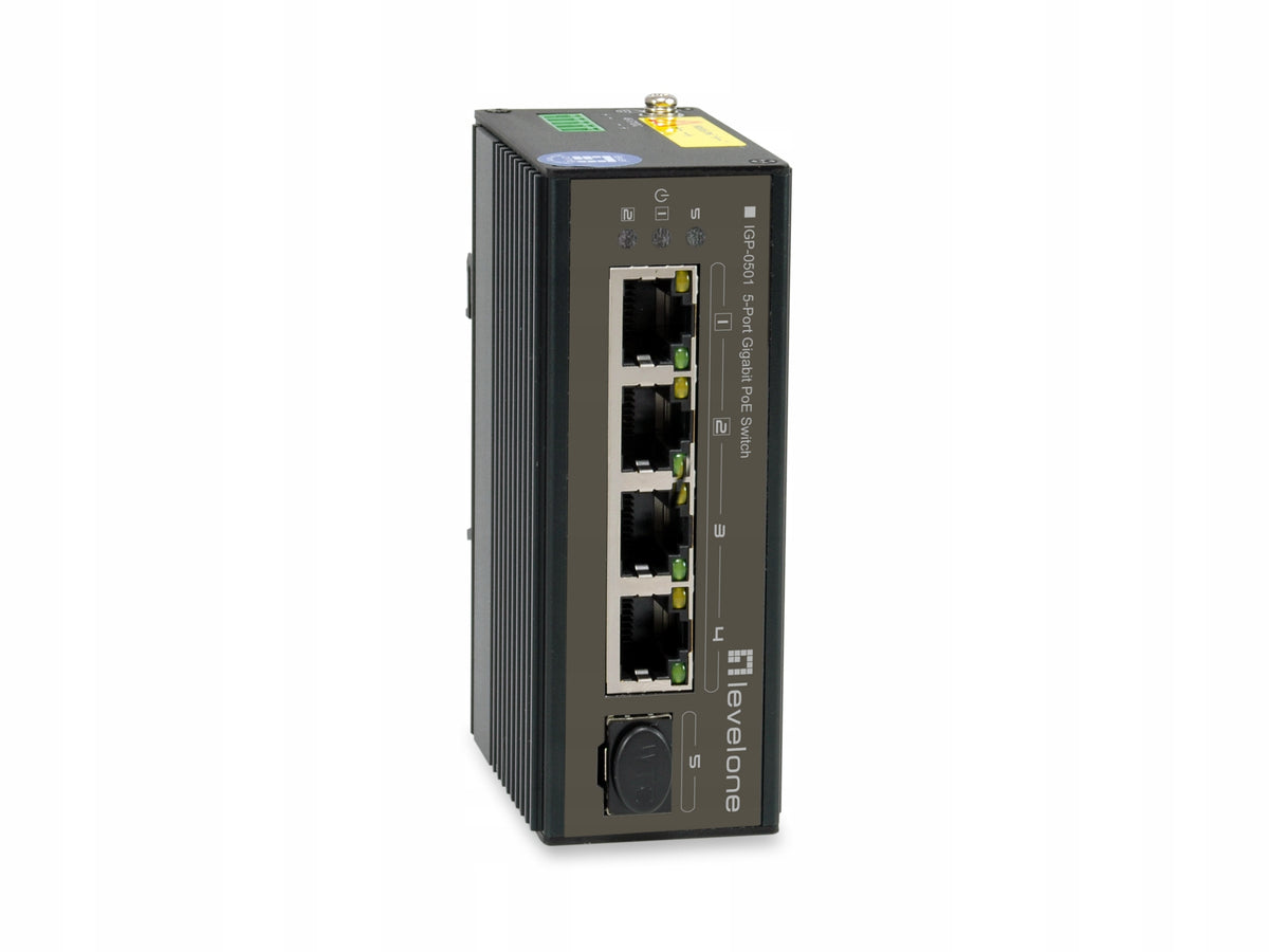 LevelOne IGP-0501 - Switch - 4 x 10/100/1000 (PoE+) Manufacturer LevelOne
