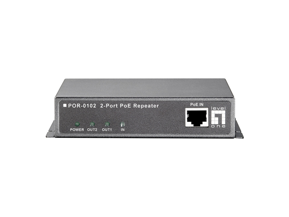 LevelOne PoE Repeater - 2 Ports, 100m, Cat5 Cable Interface PCI-E