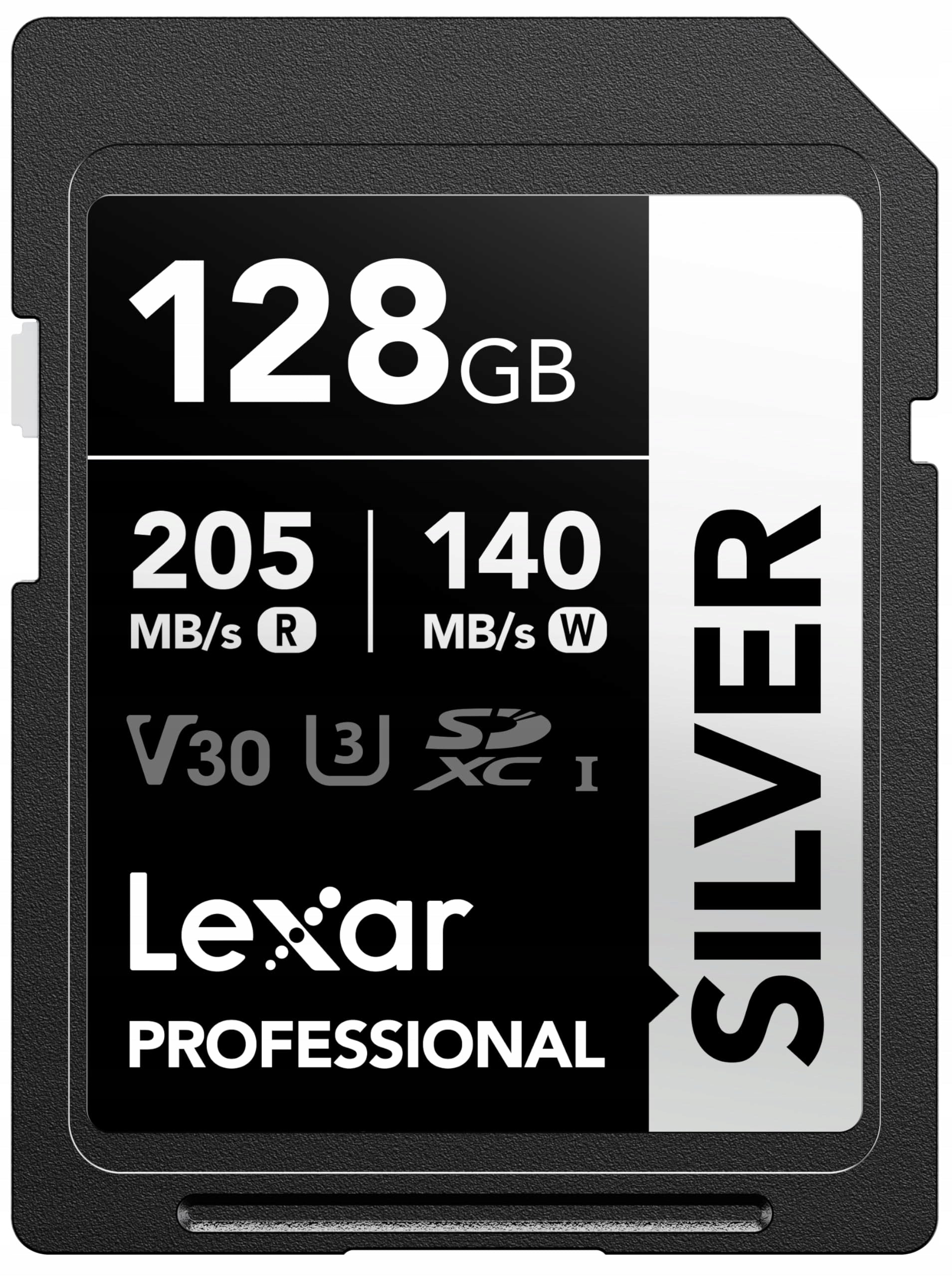 Lexar 128GB SILVER SD Card, Up to 205MB/s Read, 140MB/s Write, SDXC UHS-I M