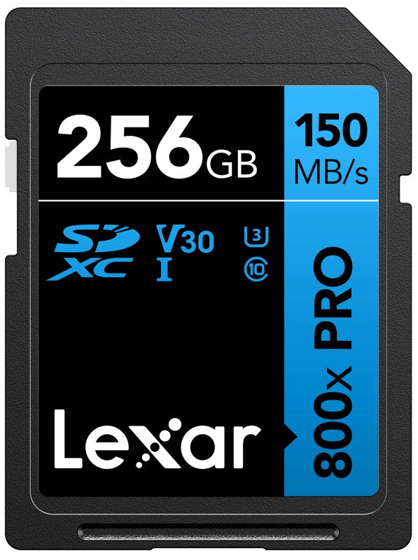 Lexar 256GB SDXC 800x Pro UHS-I Memory Card, C10 (V30) U3, 150MB/s Read, 45MB/s Write