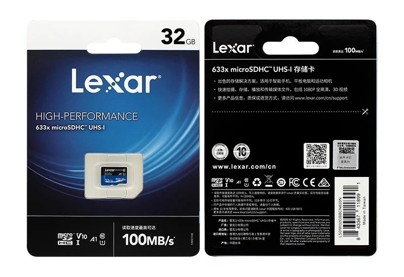 Lexar 32GB 633X microSDHC/SDXC microSD memory card (without adapter)