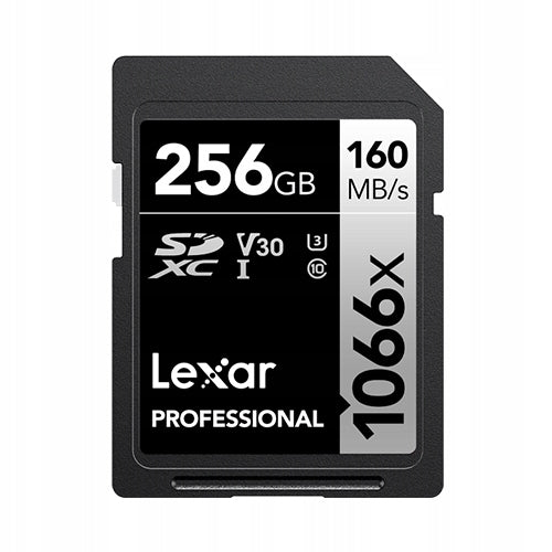 Lexar Professional 1066x SDXC Silver - SDXC Memory Card, 256GB, UHS-I, U3