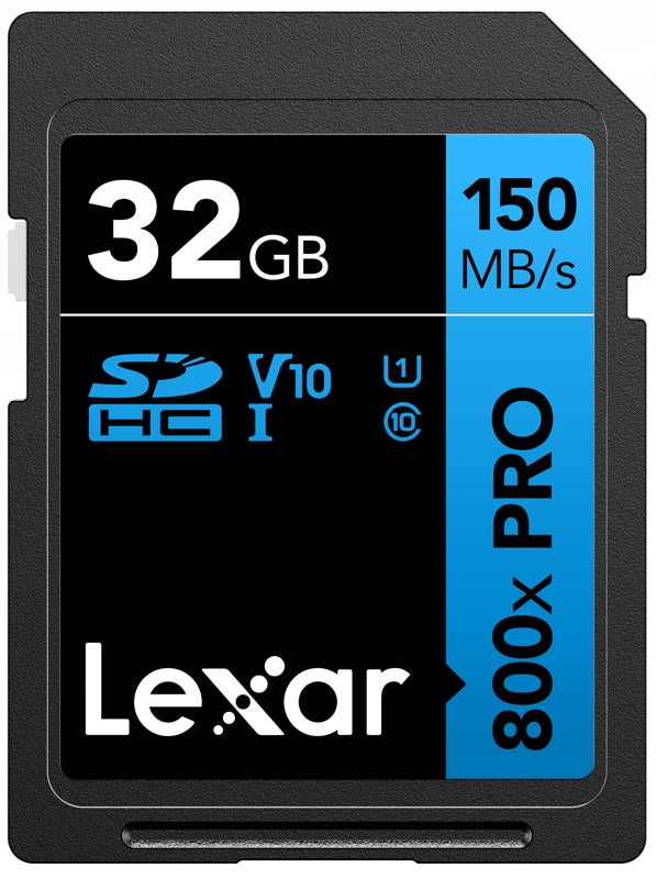 Lexar SDHC 800x Pro UHS-I Card, Class 10 (V10) U1, 150MB/s Read Speed, 32GB