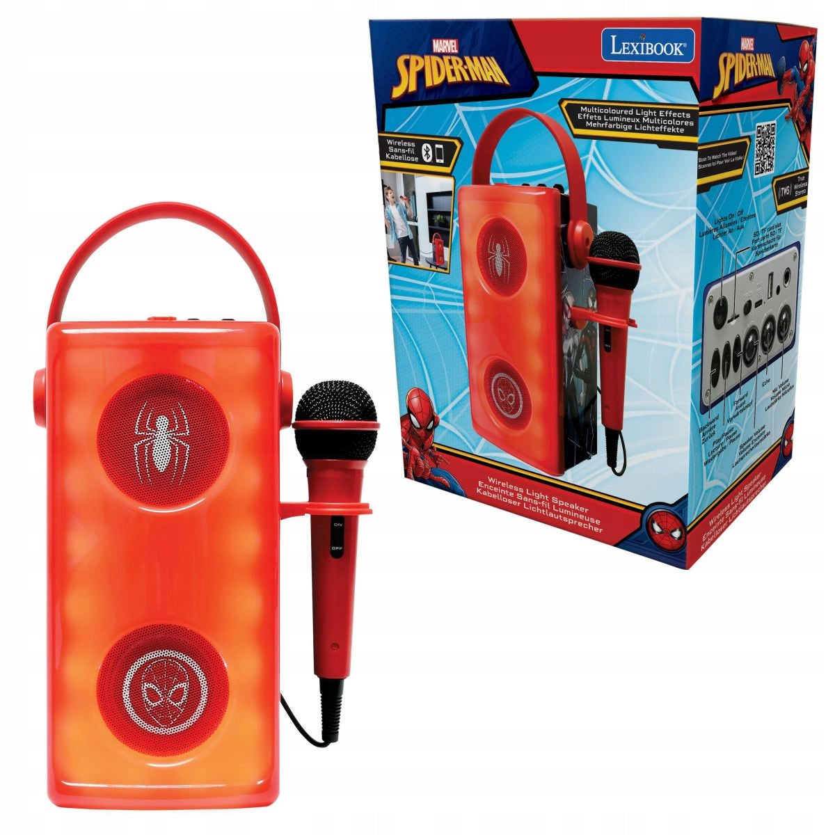 Lexibook Bluetooth reproduktor Spiderman s mikrofonem a světelnými efekty