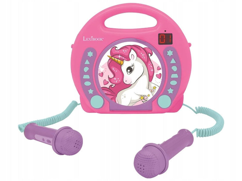 Lexibook Unicorn Portable CD Player with Speakers - Karaoke Set