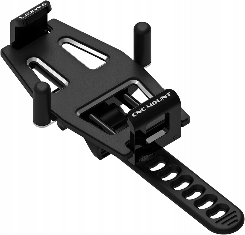 Lezyne CNC Phone Mount, Machined Aluminum, Spring-Loaded, Non-Slip Padding