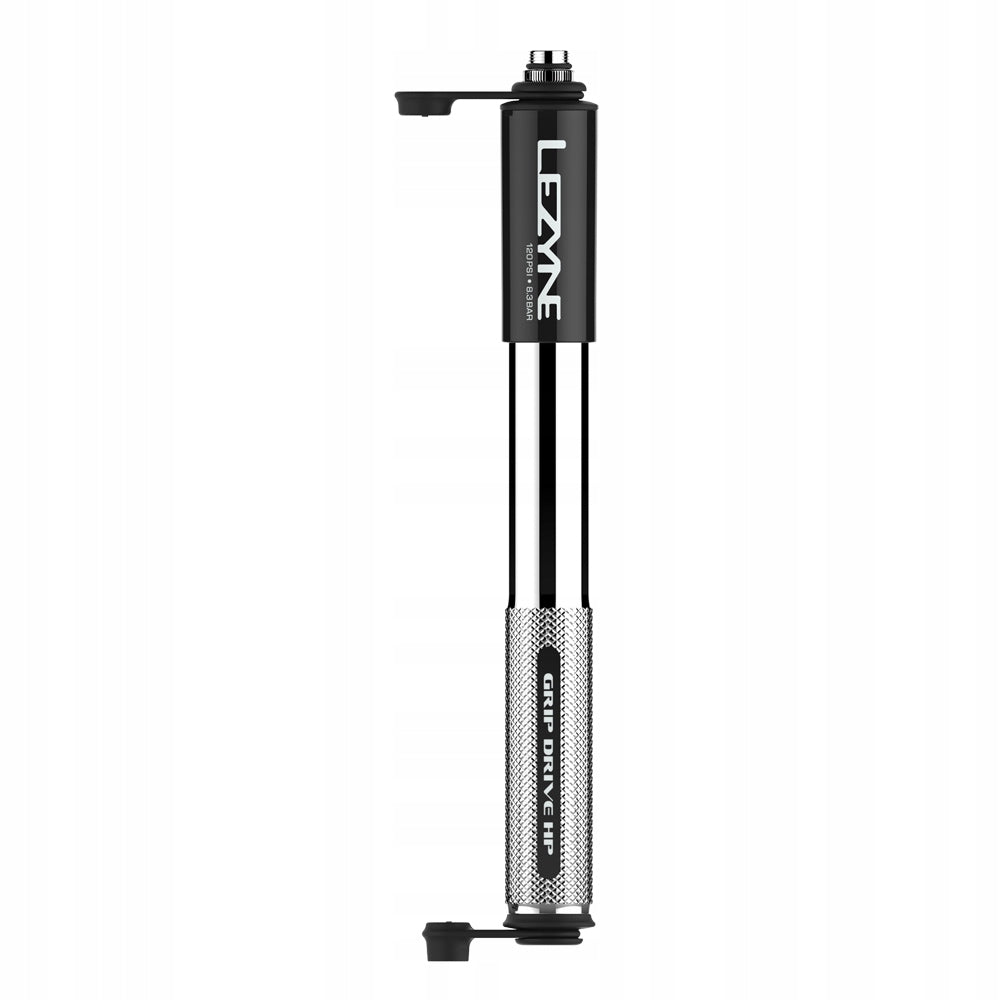 Lezyne Grip Drive HP M Bicycle Pump 120psi 231 mm Silver Packaging status original