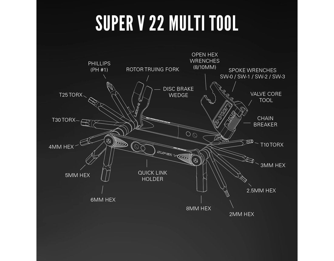 Lezyne Multi Tool Super V22 black 1-MT-SPRV-22V104 Model 1-MT-SPRV-22V104