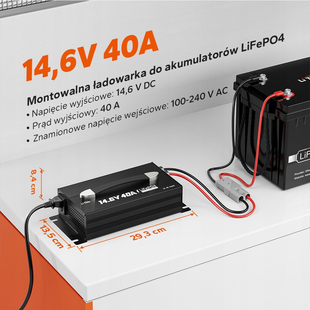 LiTime 12V (14.6V) 40A LiFePO4 Lithium Battery Charger with LED Packaging status original