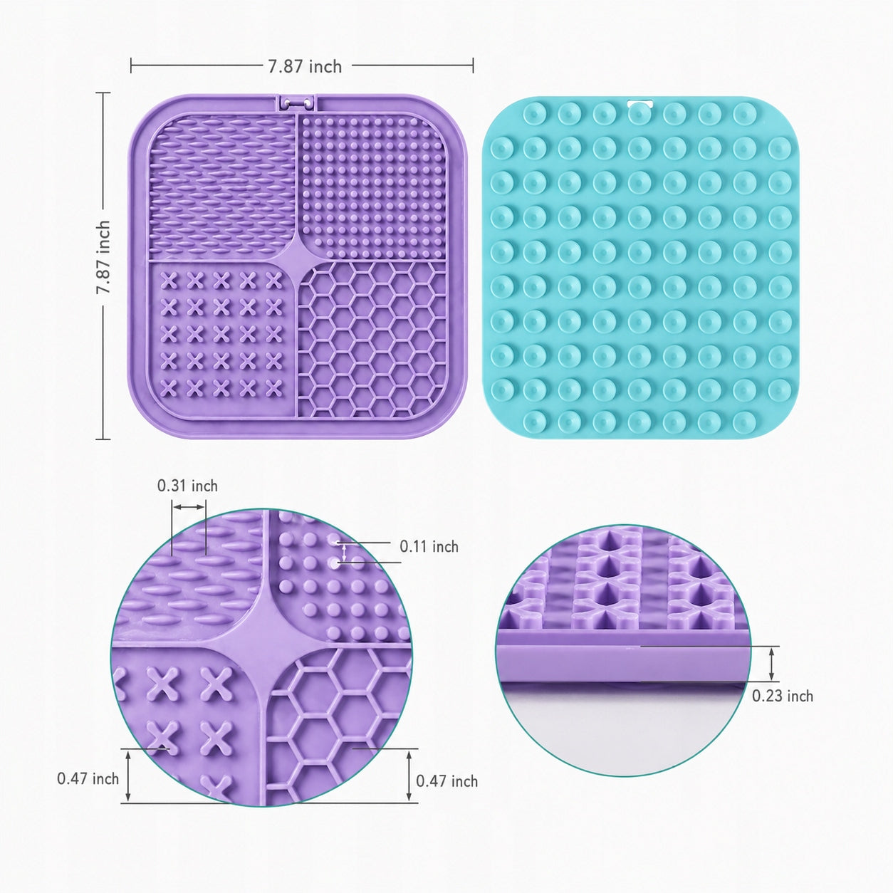 Licking Mat for Dog and Cat – Set of 4 Slowfeeder BOTC Color purple