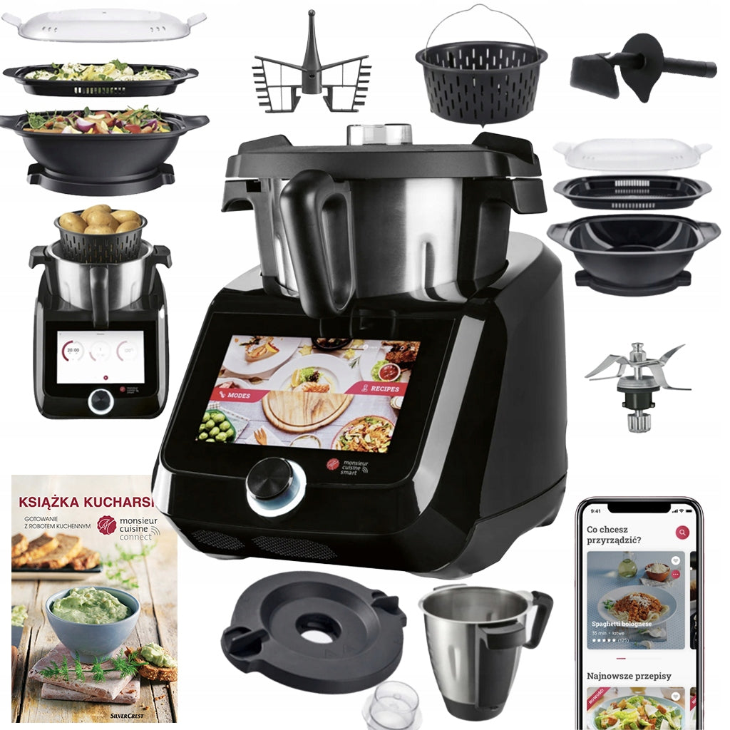 Lidlomix Monsieur Cuisine Smart Black C1 WiFi 1200W Bowl 4,5L 8"