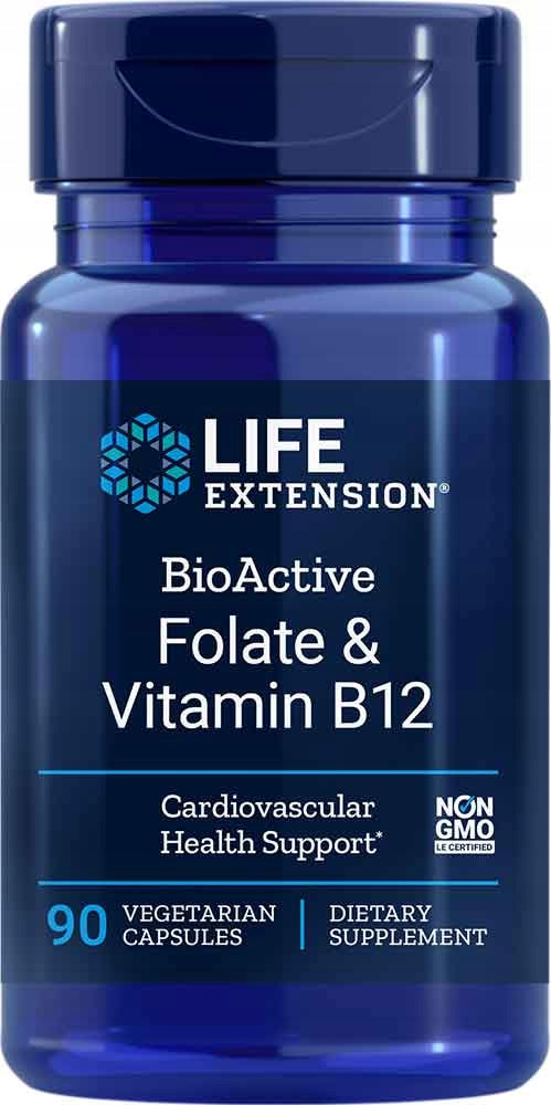 Life Extension BioActive Folate & Vitamin B12 90 Capsules