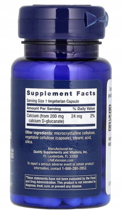 Life Extension | Calcium D-Glucarate / D-Calcium Glucarate | 200mg | 60 kaps EAN (GTIN) 737870165163
