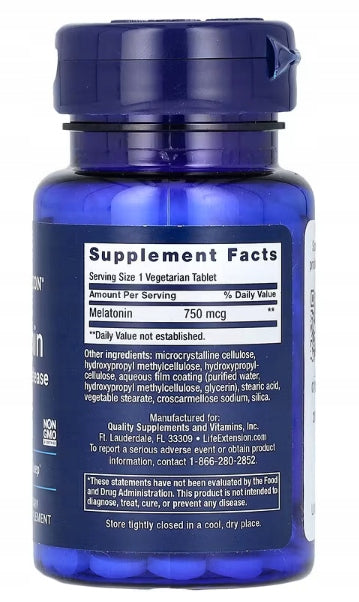 Life Extension - Melatonin 750 mcg (prolonged release) 60 tablets Packaging status original