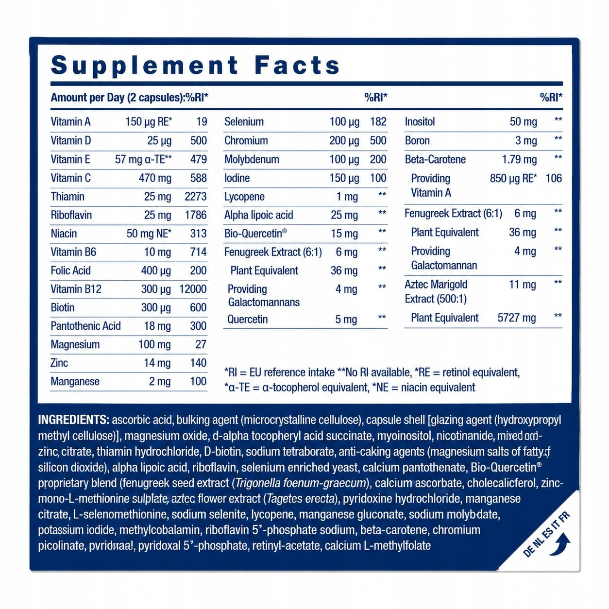 Life Extension Two-Per-Day Multivitamin EU - 120 capsules Manufacturer code 02314EU