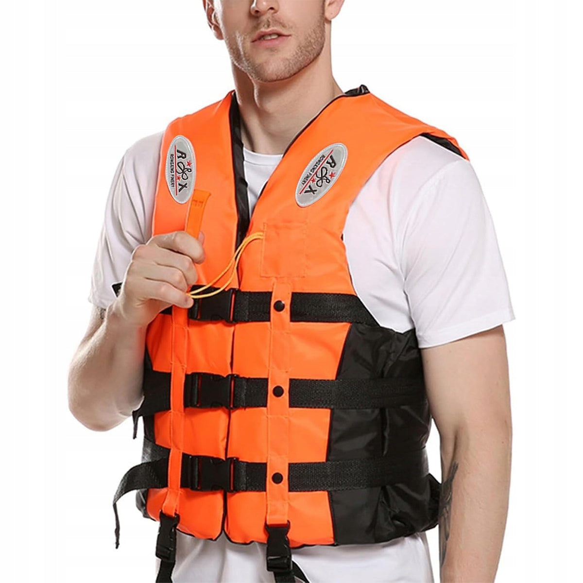 Life Jacket, Adult Vest with Whistle,Universal For wakeboard and water skiing