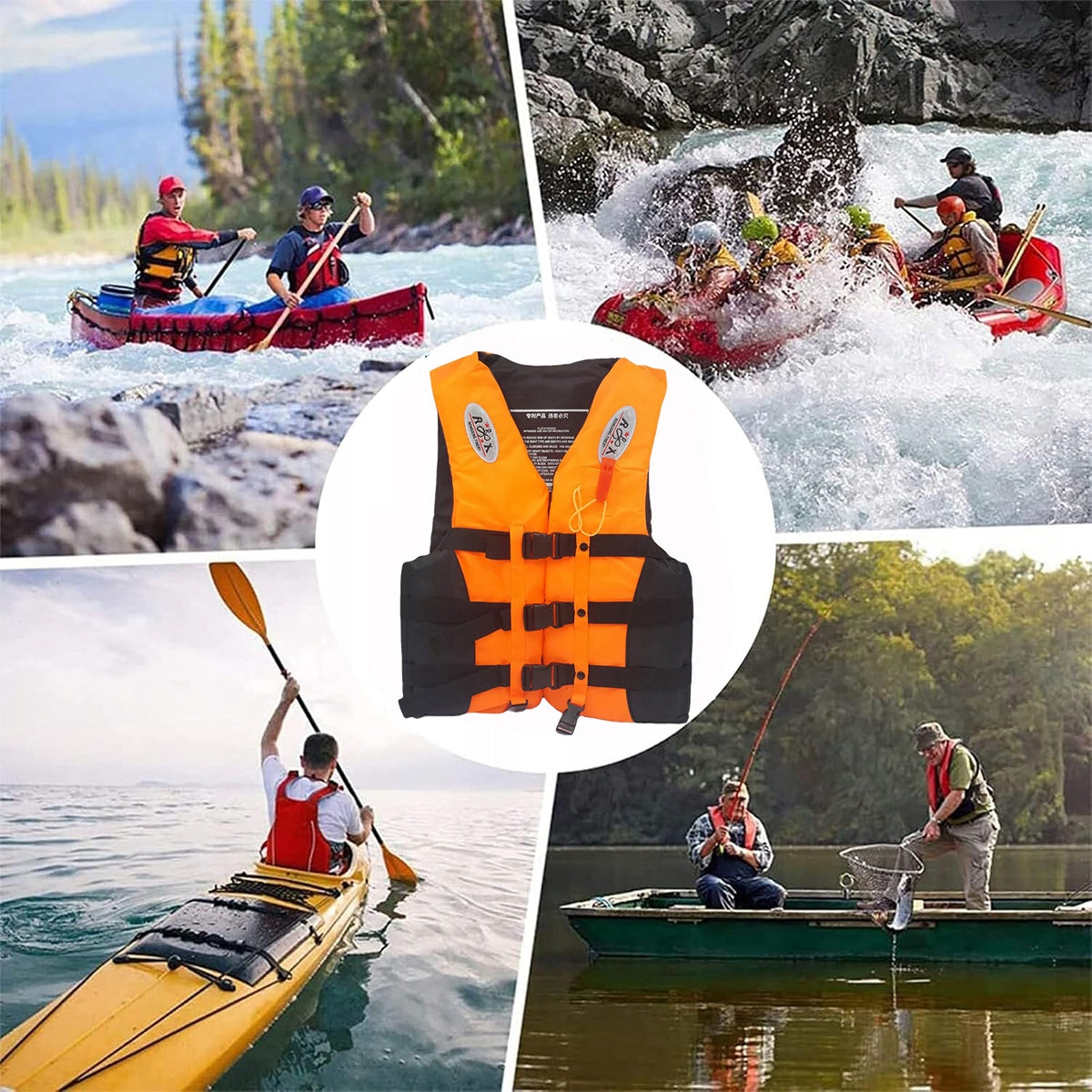 Life Jacket, Adult Vest with Whistle,Universal Packaging status original
