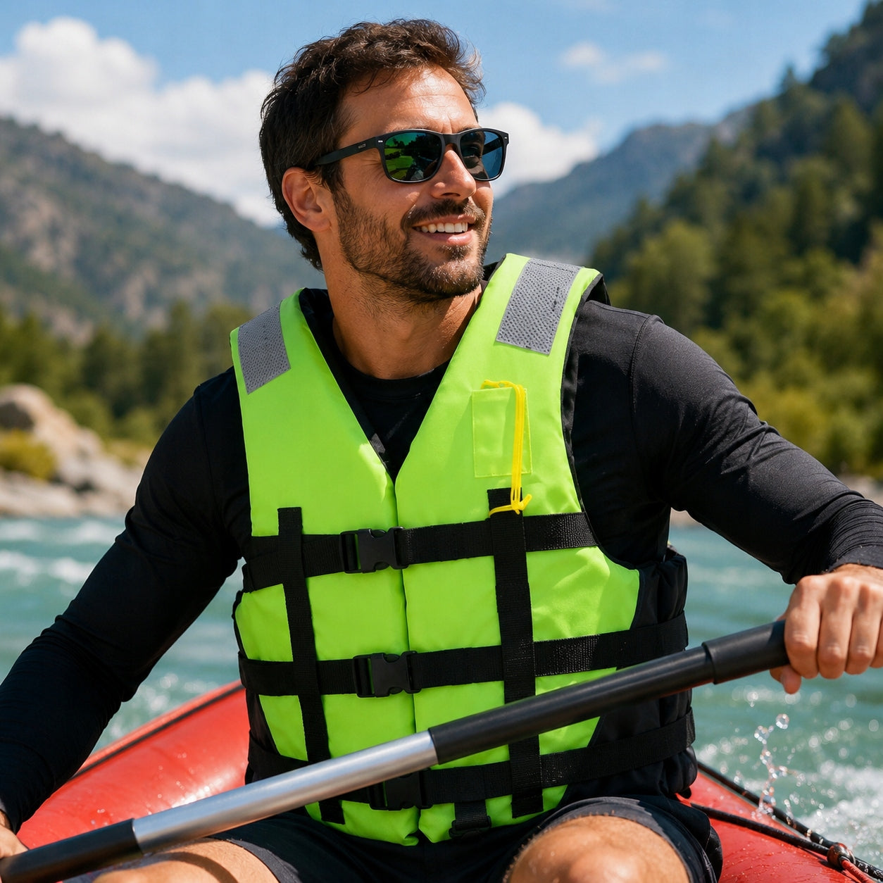 Life Jacket for Adult Children 15-110kg Adjustable Vest Body weight range 75 kg