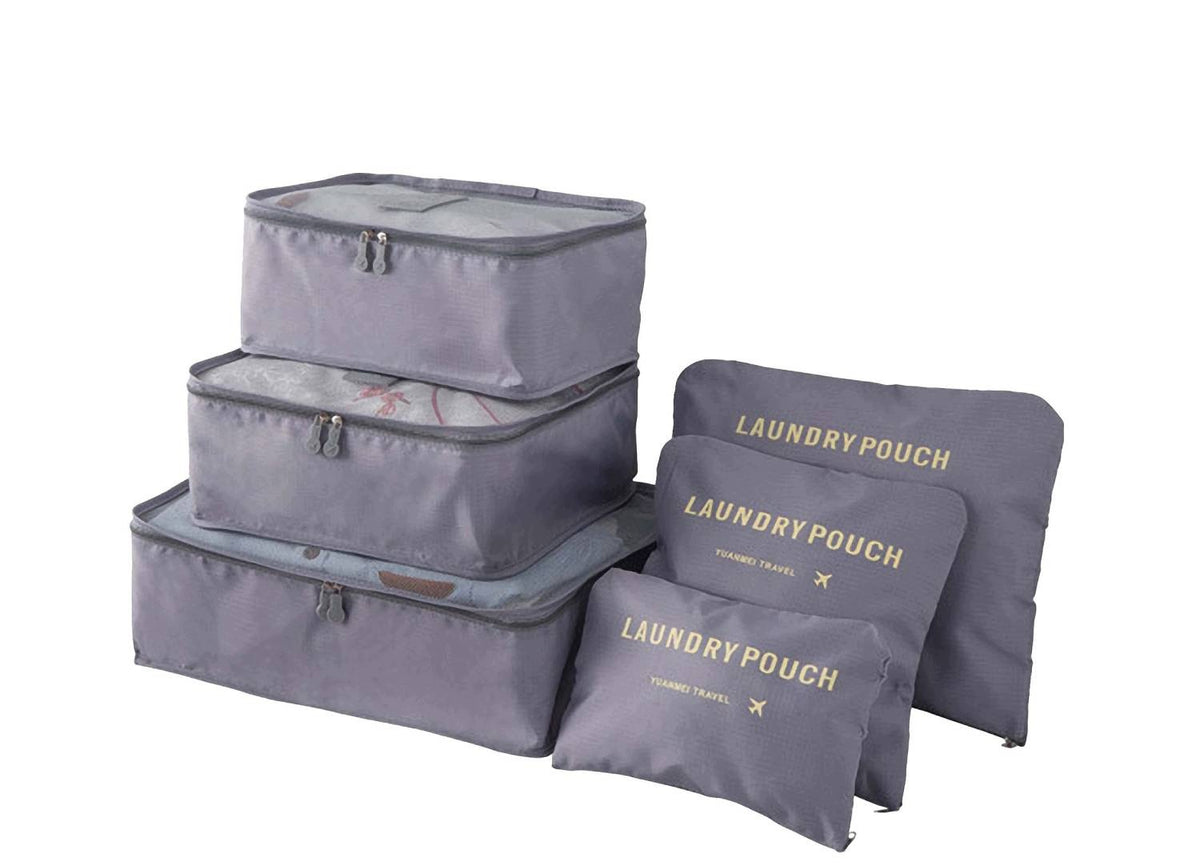 Life Travel Case Organizers, Grey 6 Pack