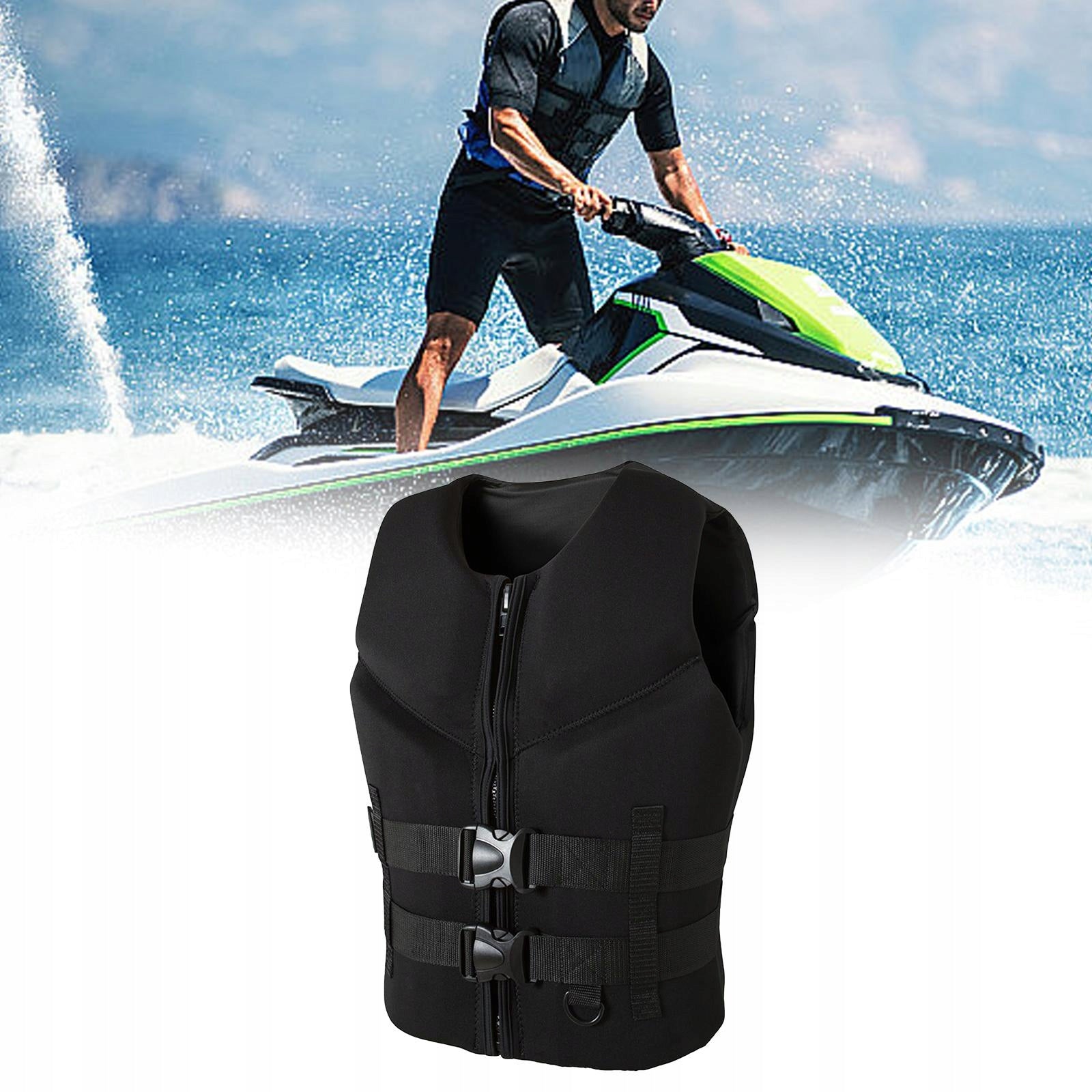 Life Vest Swim Vest Buoyancy Aid Zipper Swim Jacket Sleeveless Life L