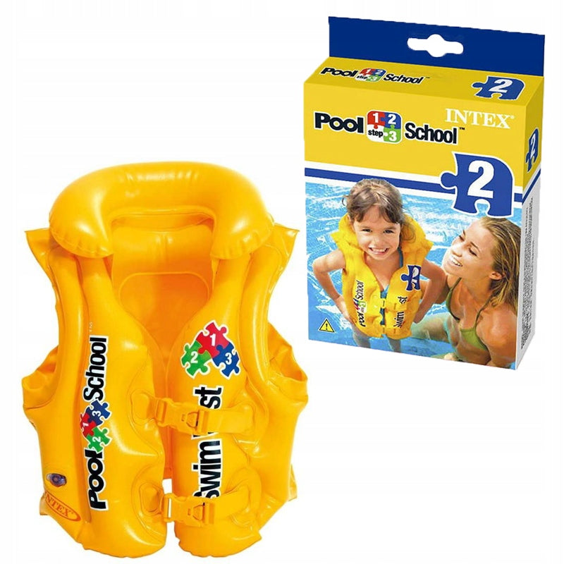 Life jacket life vest for swimming lessons yellow INTEX 58660 3-6 years Model 58660