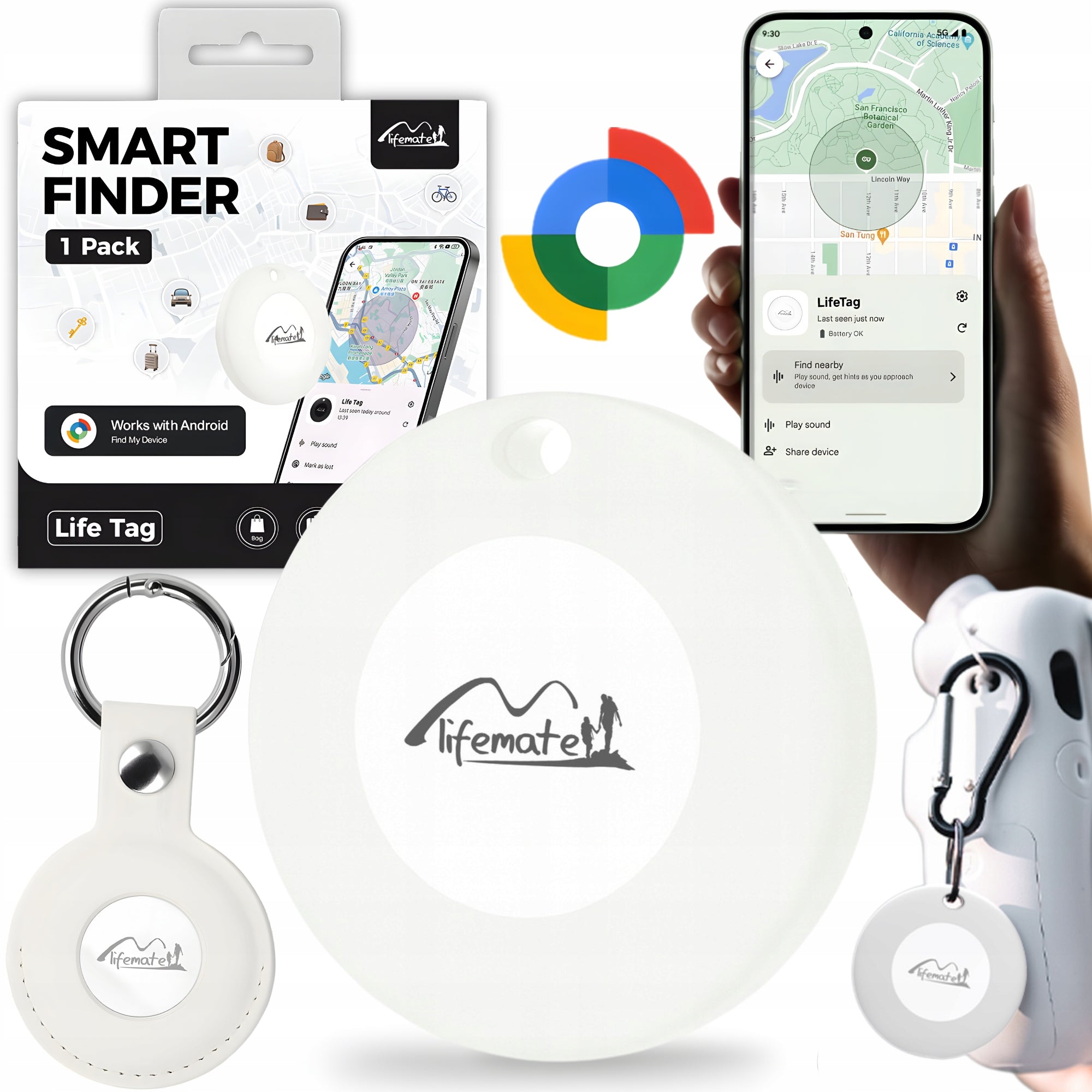 LifeMate GPS TRACKER FOR BIKE CAR KEYS GOOGLE ANDROID +ETUI