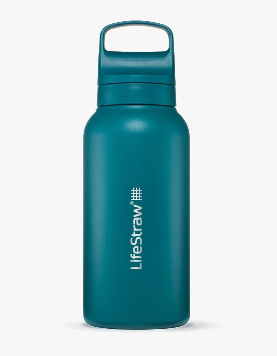 LifeStraw GO 2.0 Stainless Steel Water Bottle Water Filter 1 liter Kyoto Orange Packaging status original