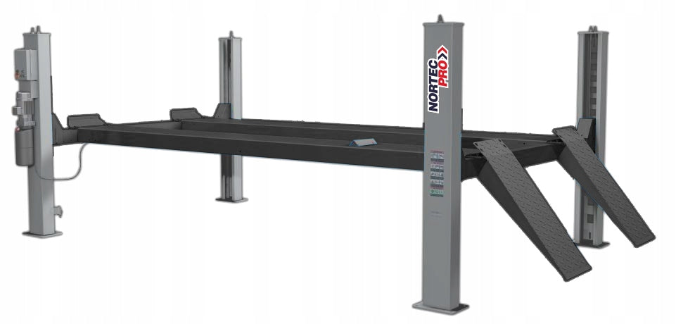 Lift 6,4 t 4 COLUMNS Long under GEOMETRY Platform NORTEC PRO PO640 Brand Nortec