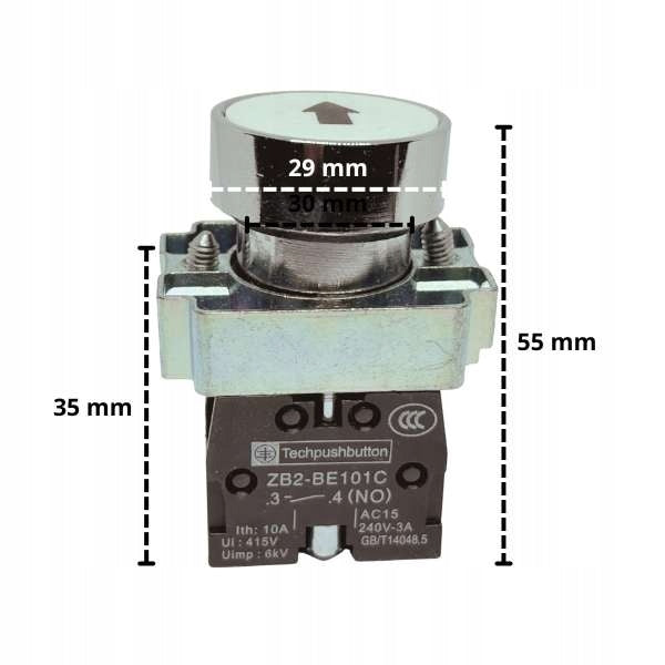 Lift button - white 1 x NO (metal) EAN (GTIN) 5906817808288