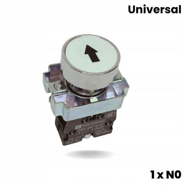 Lift button - white 1 x NO (metal)