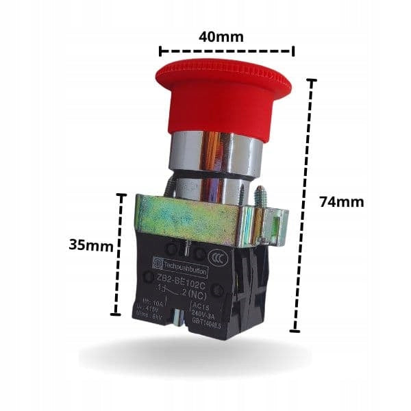 Lifts: Emergency Stop Button (Mushroom) 2xNC (Silver) EAN (GTIN) 5906817800879
