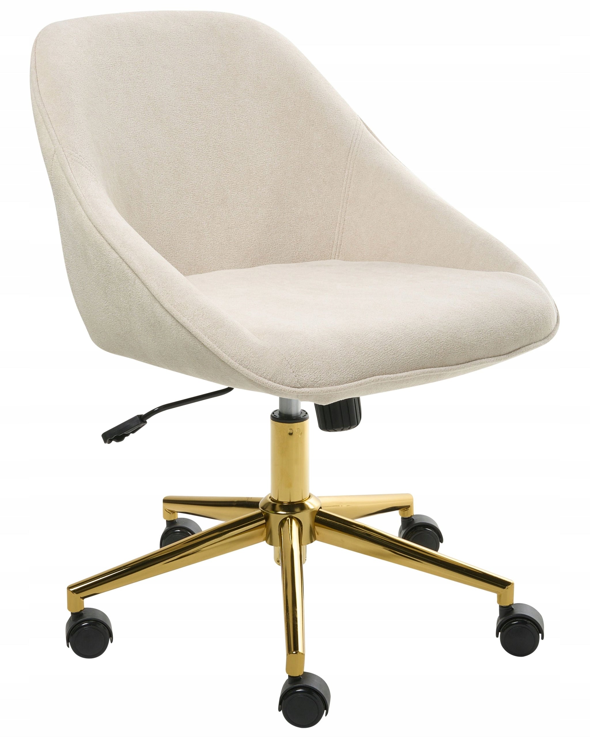Light Beige Adjustable Swivel Velour Office Chair
