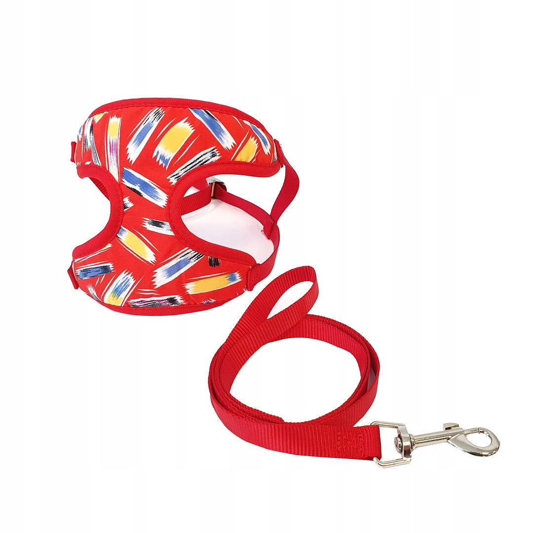Light, Breathable, Pressure-Free Harness for a Small Dog + Red Leash Kind walking harness