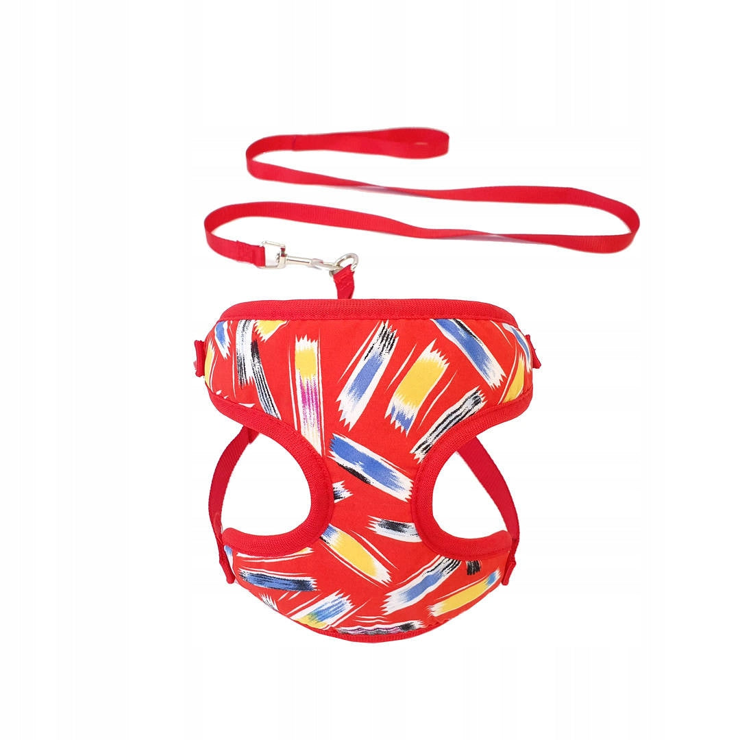 Light, Breathable, Pressure-Free Harness for a Small Dog + Red Leash Size other