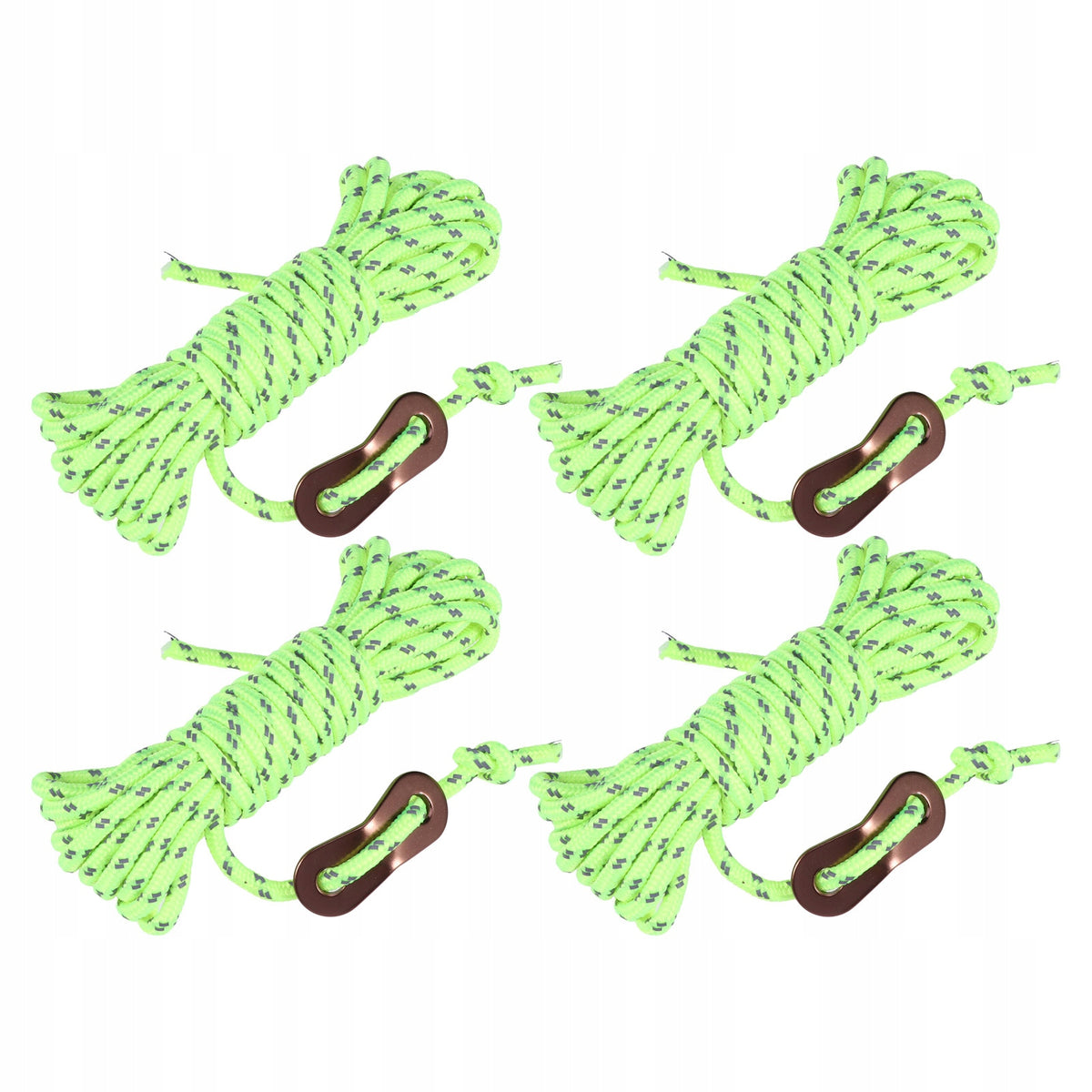 Light Green Reflective Tent Cords with Buckles for Camping and Outdoor Use