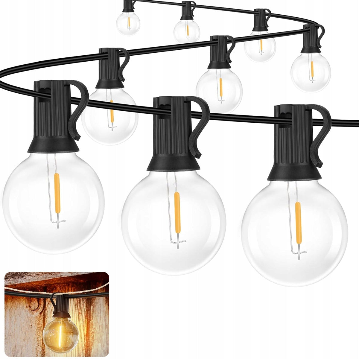 Light garland garden lights 10m 12+1 LED bulbs G40