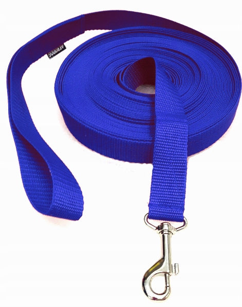 Light leash TRAINING 10m/2,5cm - collar M - colours to choose from Maximum leash length 10 m