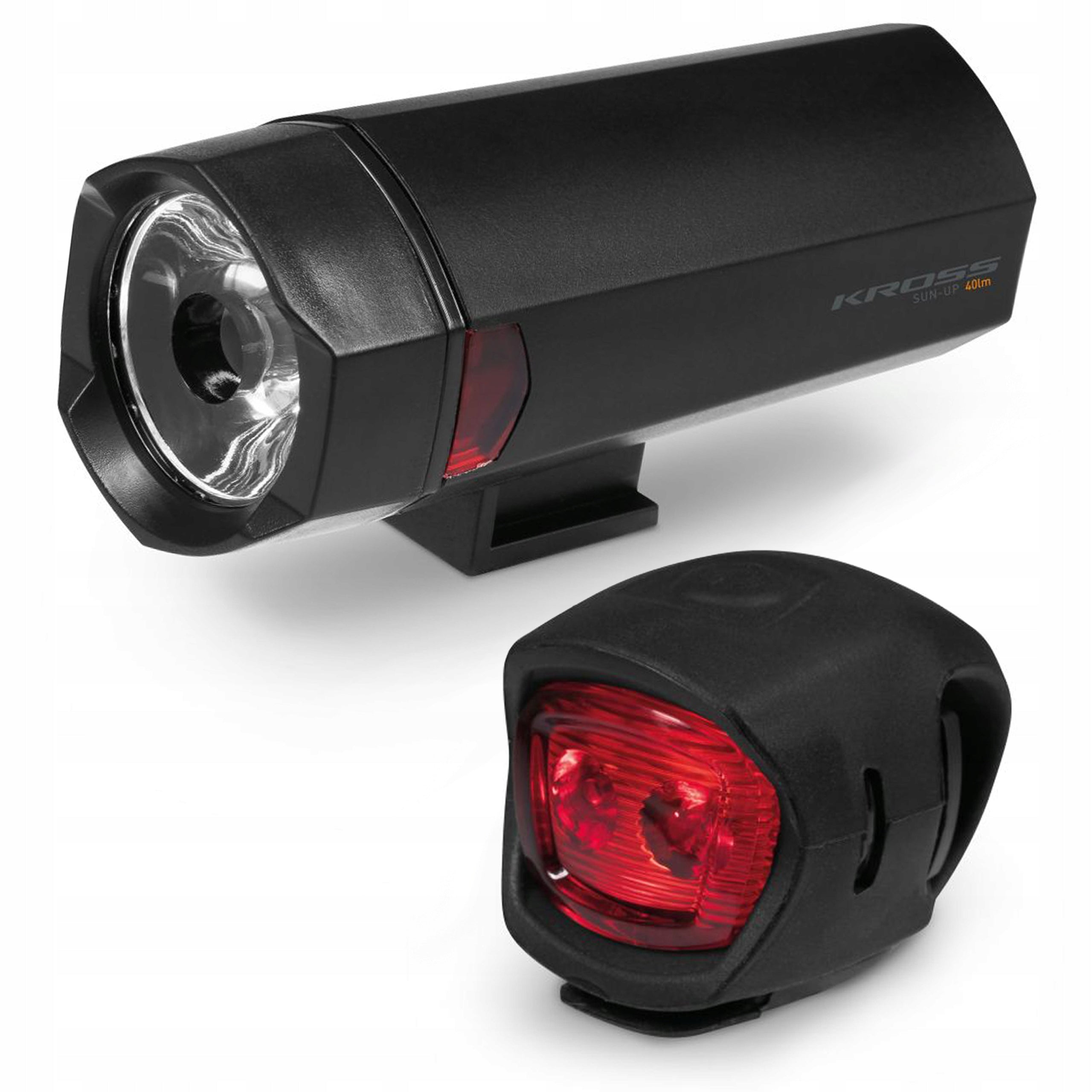 Lighting set front and rear lamp KROSS SUN-UP SET 40LM + batteries