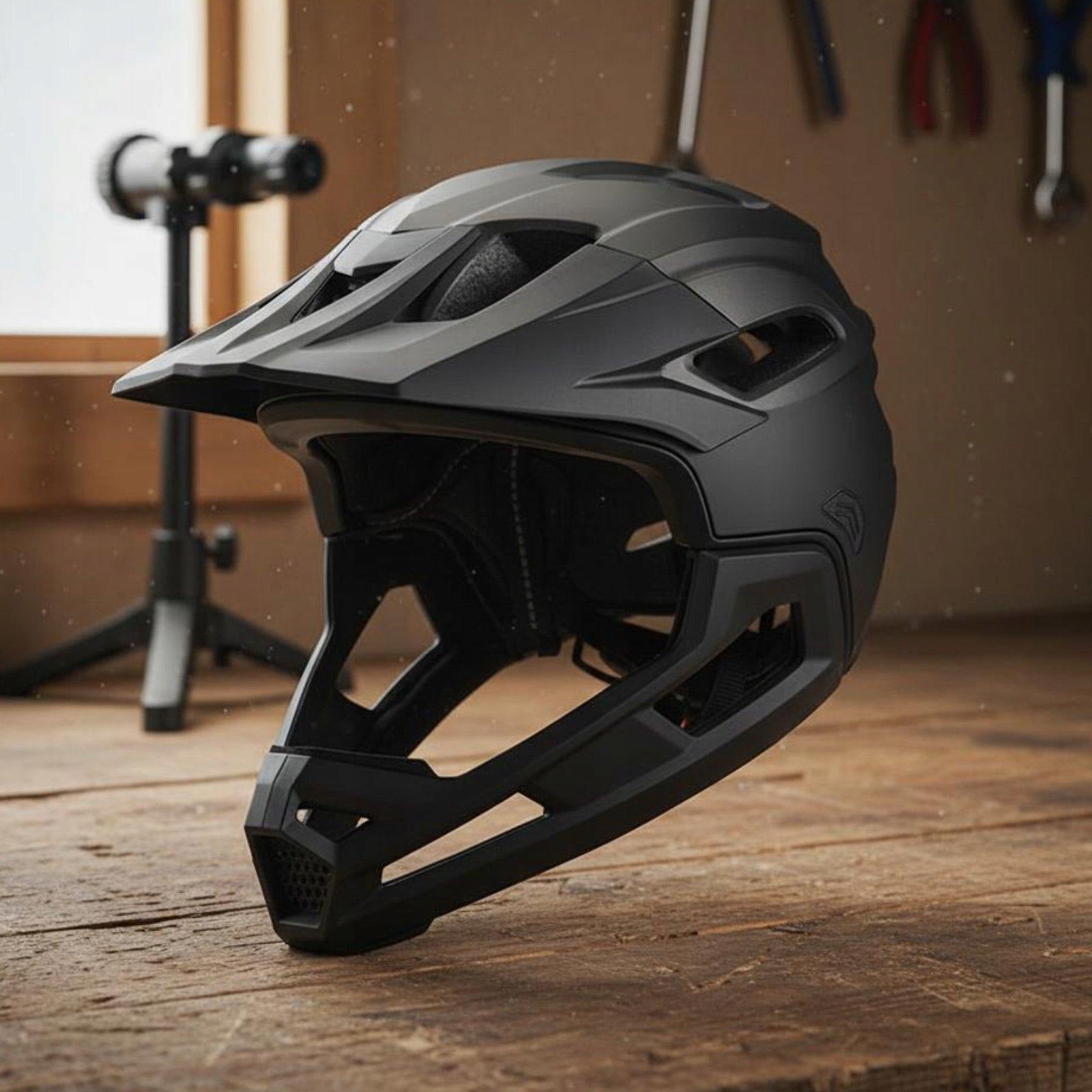 Lightweight Adult Cycling Headgear Full Coverage MTB Helmet Black Titanium