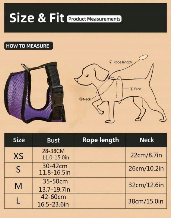 Lightweight Breathable Harness Dog Vest Blue M Manufacturer code 886440445980