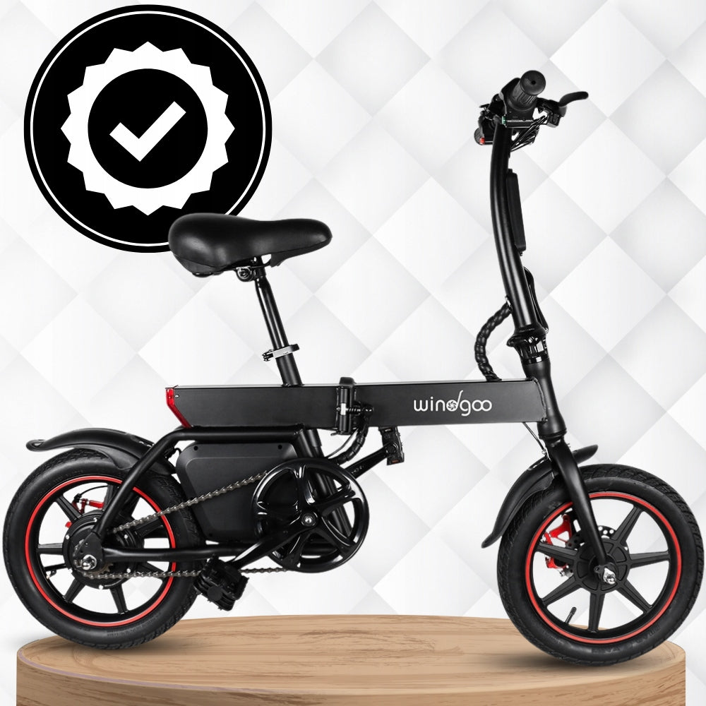Lightweight FOLDING Bike 14" ELECTRIC Composer 25km/h BLACK Disc Brakes Packaging status original