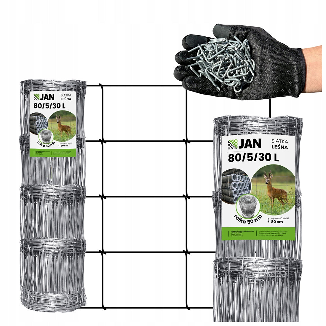 Lightweight Forest Fence Mesh 80/5/30 L 50MB for fast and cheap work