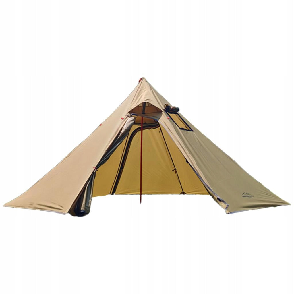 Lightweight Hot Tent with Fireproof Flue Window Four Season Teepee Brown